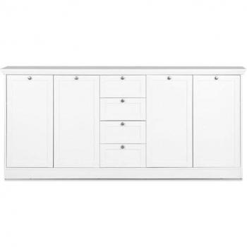 Credenza elegante 4 ante 4 cassetti bianca 200x40xh.90 cm