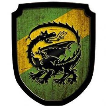 Drache Wappenschild in grün
