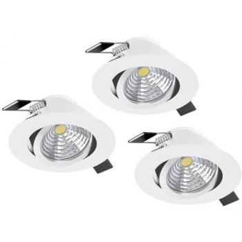 Set de 3 Focos Empotrables Orientables Saliceto LED 4000K Redondo Blanco