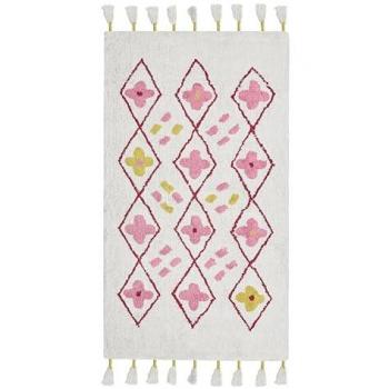 Multicolor Cotton Area Rug 80 x 150 cm Rectangular with Tassels Geometric Design Bohemian Oriental Style