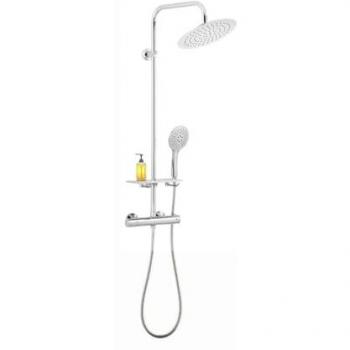 MOB‑IN Ducha Chromada con Soporte de Ropa