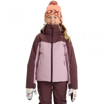 Roxy Veste de ski Free Jet Block Fille Discret Bordeaux Mauve Taille 12 ans