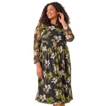 Green Petal Mesh Midi Dress – Roman Women’s 16