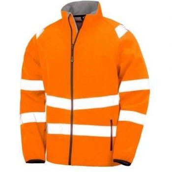 Fluoreszierende Doppellagige Softshell-Schutzjacke für Männer, XL – Orange