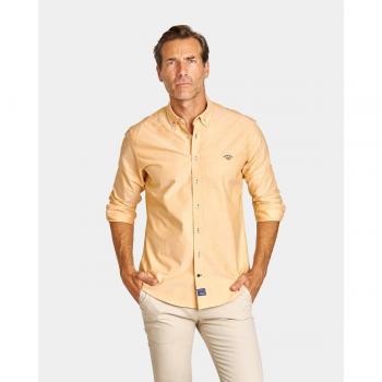 Camisa Oxford Regular Amarilla Para Hombres