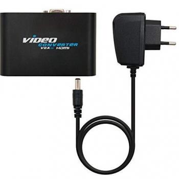 Adaptador Nanocable HDMI Hembra a VGA Hembra 15cm Negro