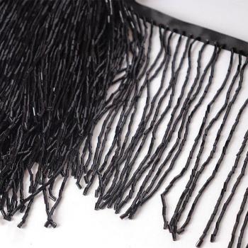 Black Beaded Tassel Trim