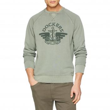 Sudadera para Hombre Dockers, Cuello Redondo Gráfico, Azul (Japan Blue Heather 0031), Mediana