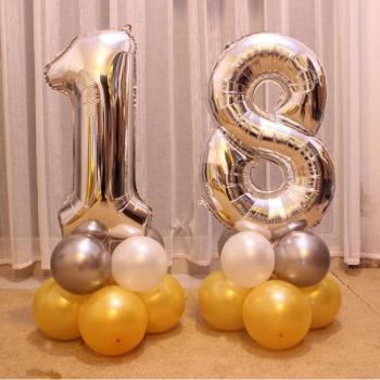 Decoración de Cumpleaños con Globos de Número 18