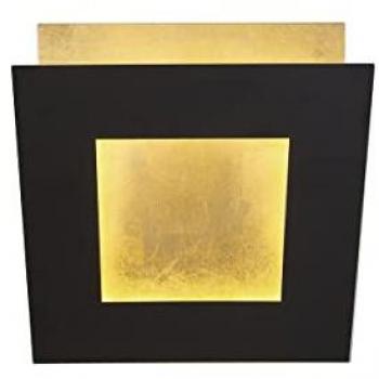 Lampada da parete LED Dalia, 18W, nero/oro, 18 x 18 cm, alluminio