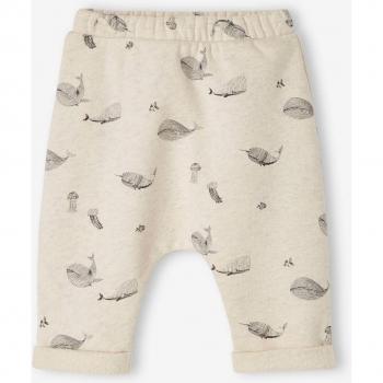 Pantalon Bébé Molleton Baleine Beige