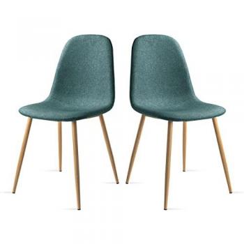 Set di 2 Sedie Elva Nordic Design Verde Turchese – Mc Haus