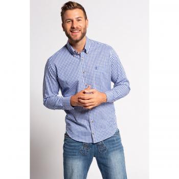 Camicia Tracht maniche lunghe blu XL cotone JP1880