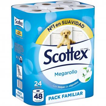 Scottex Megarollo Papel Higiénico Seco 24 rollos (paquete grande)