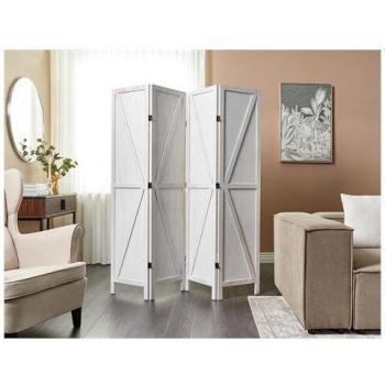 SeparaHabitaciones Beliani Ridanna Blanco 4 Paneles 163x170 cm