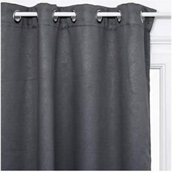 Tenda Moderne Foglie Grigio Ardesia 140x260 cm Atmosphera
