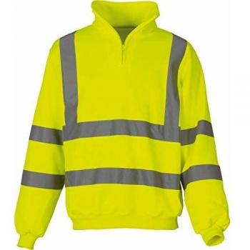 Yoko 1/4-Reißverschluss Pullover in Neon-Gelb