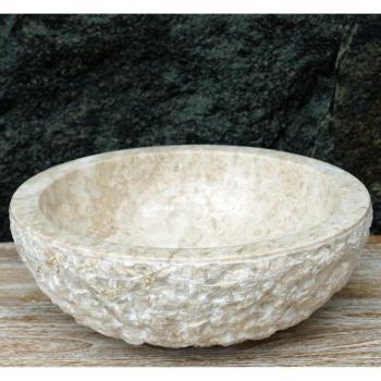 Guru-Shop Aufsatz-Waschbecken, Marmor, Ø 40 cm