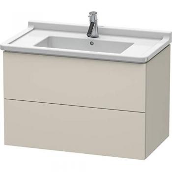 Meuble sous-vasque taupe mat Duravit L-Cube 82 cm, 2 tiroirs, suspendu