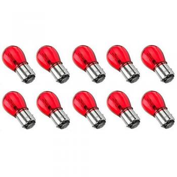 Ampoules 12 V 21,5 W Bay15d – 10 pièces – Feu arrière rouge pour moto