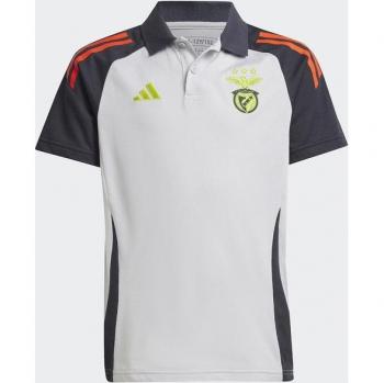 Polo de manga corta júnior Benfica 24/25, color blanco, diseñado para entrenamiento de fútbol