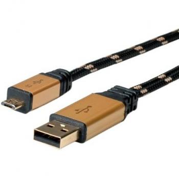 Roline Gold USB 2.0 (0.80 m, USB 2.0), USB Kabel
