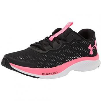 Scarpe da corsa Under Armour Charged Bandit 7 da donna, scuola elementare, nere (001)/bianche, 4.5