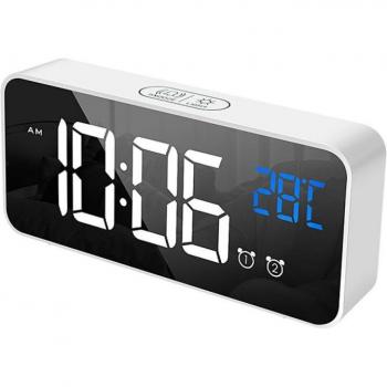 Temperature Display LED Alarm Clock with Intelligent Voice Control