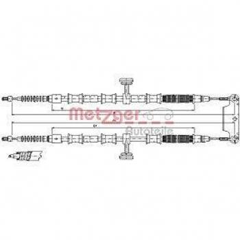 Metzger Handbremsseil für Opel Vectra C