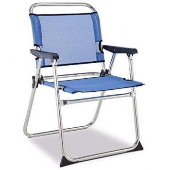 Sedia Pieghevole Solenny Schienale Basso Blu