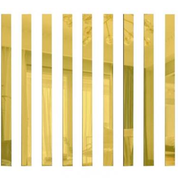 10Pcs Self-Adhesive Mirror Decals with Striped Design for Home Decor