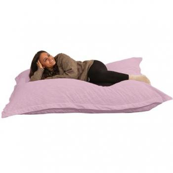 Pouf Géant Déhoussable en Velours Côtelé Rose 180 x 140 cm