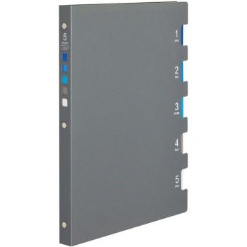 Maruman F115‑11 B5 Loose Leaf Organizer – Five Charts, 26 Holes, Gray