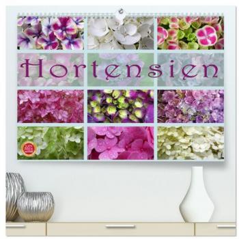 Premium Hortensien Geburtstagskalender 2024 DIN A2 quer