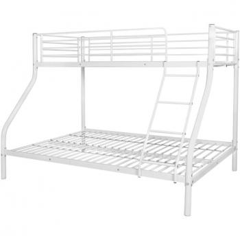 VidaXL Letto a Castello in Metallo per Bambini 140x200/90x200 cm Bianco