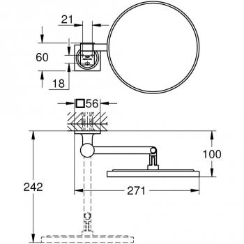 Specchio cosmetico con mensola integrata Grohe 40967001
