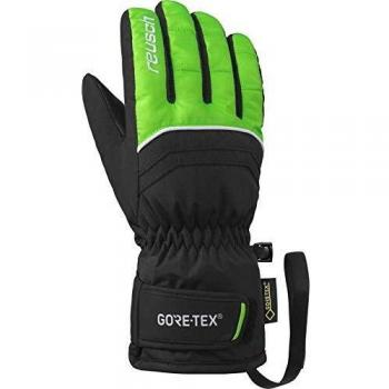 REUSCH Kinder-Skihandschuh Tommy GTX Velcro, neon grün/schwarz, 6.5