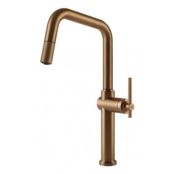 Monocomando Girevole HABITO 60652.726 – Rubinetto Doccetta Estraibile in Warm Bronze Brushed PVD