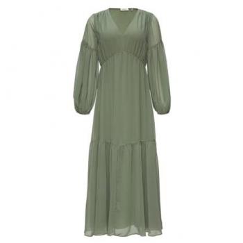 S.Oliver BLACK LABEL Maxikleid im Boho‑Stil: langes Chiffonkleid mit Teilungsnaht