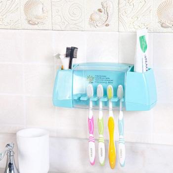 Bathroom Toothbrush Storage Rack with Automatic Dispenser