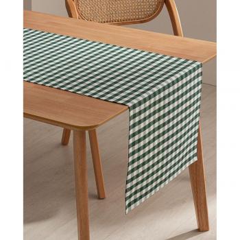 Camino de Mesa Rectangular Vichy Verde 45x170 cm con Tratamiento Antimanchas y Tacto Suave