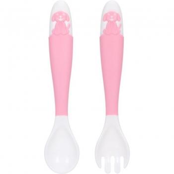 Baby Soft Feeding Spoon and Fork Set with Cartoon Dog