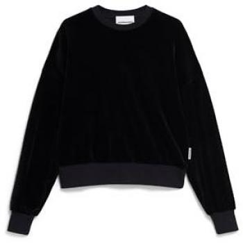 Oversized Sweatshirt Damen “LEDIANAA” – Samtmaterial, Schwarz