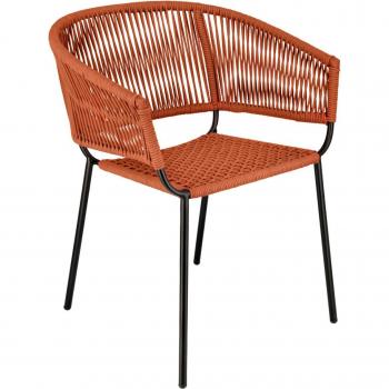 VEGA Samo Komfortstuhl – Terrakotta Sitz, Schwarzgestell – 62x58x78 cm (Packung à 2)