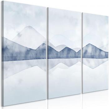 Lienzo Decorativo 3 Partes Motivo Lago Montañas 60x40cm