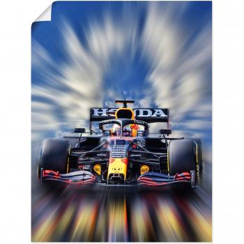 Outdoor-Wandbild Max Verstappen – Formel-1 Weltmeister (blau)