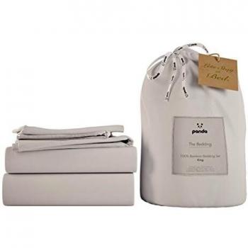 Panda 100% Natural Bamboo Bed Set (UK King, Pure White)