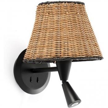 Sumba Noir Mat 1 ampoule – Applique murale avec lecteur