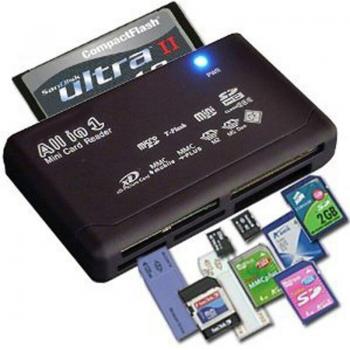 Lecteur de carte mémoire externe tout-en-un pour Mini SDHC, M2, MMC, XD, CF