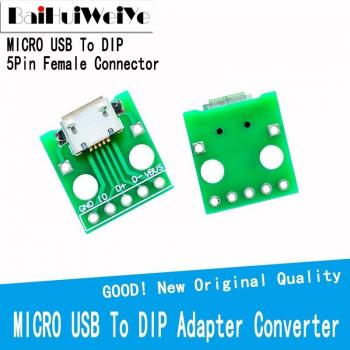 20Pcs Micro USB to DIP Adapter 5-Pin Female Connector for PCB